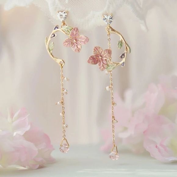 Fairy Flower Pearl Drop Earrings